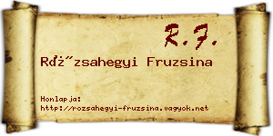 Rózsahegyi Fruzsina névjegykártya